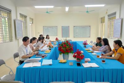 Trường mầm non A Tân Thanh đón đoàn giám sát Vệ sinh ATTP của Trạm y tế xã Tân Thanh